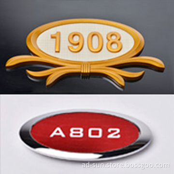 Indoor Custom Aluminum Metal Door Plates Number Sign